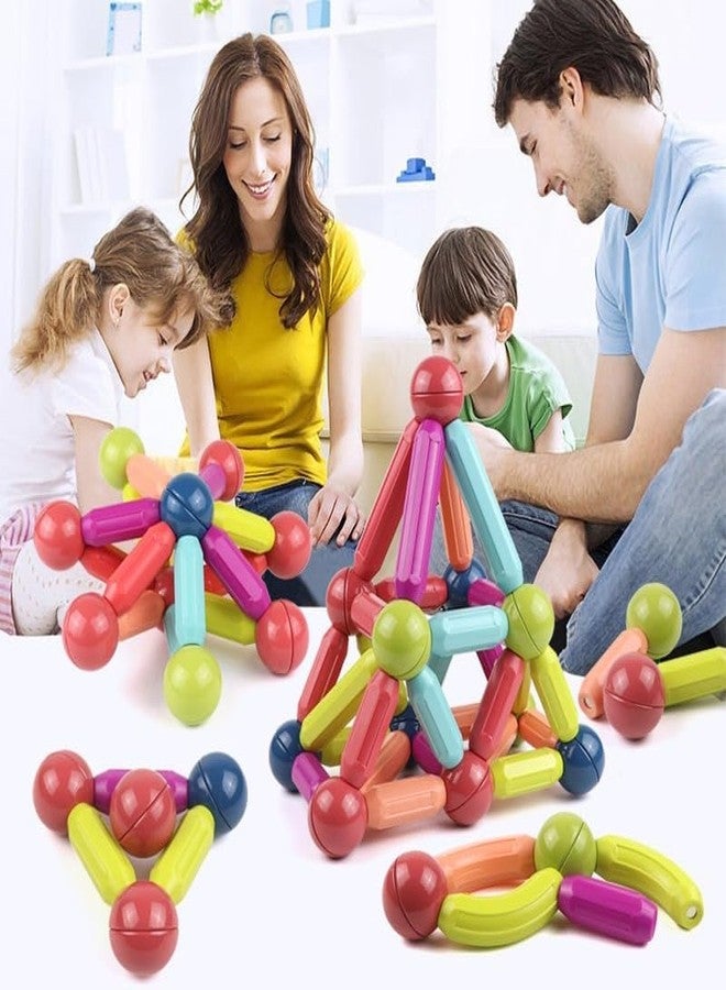 Arthasya Plastic Magnetic Balls and Rods Set Building Blocks Magnet Toys for Kids, Stem Educational Construction Toys, (64 PCS) - Image 2